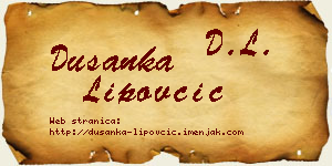 Dušanka Lipovčić vizit kartica